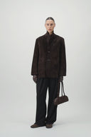 Suede Blazer - Dark Brown