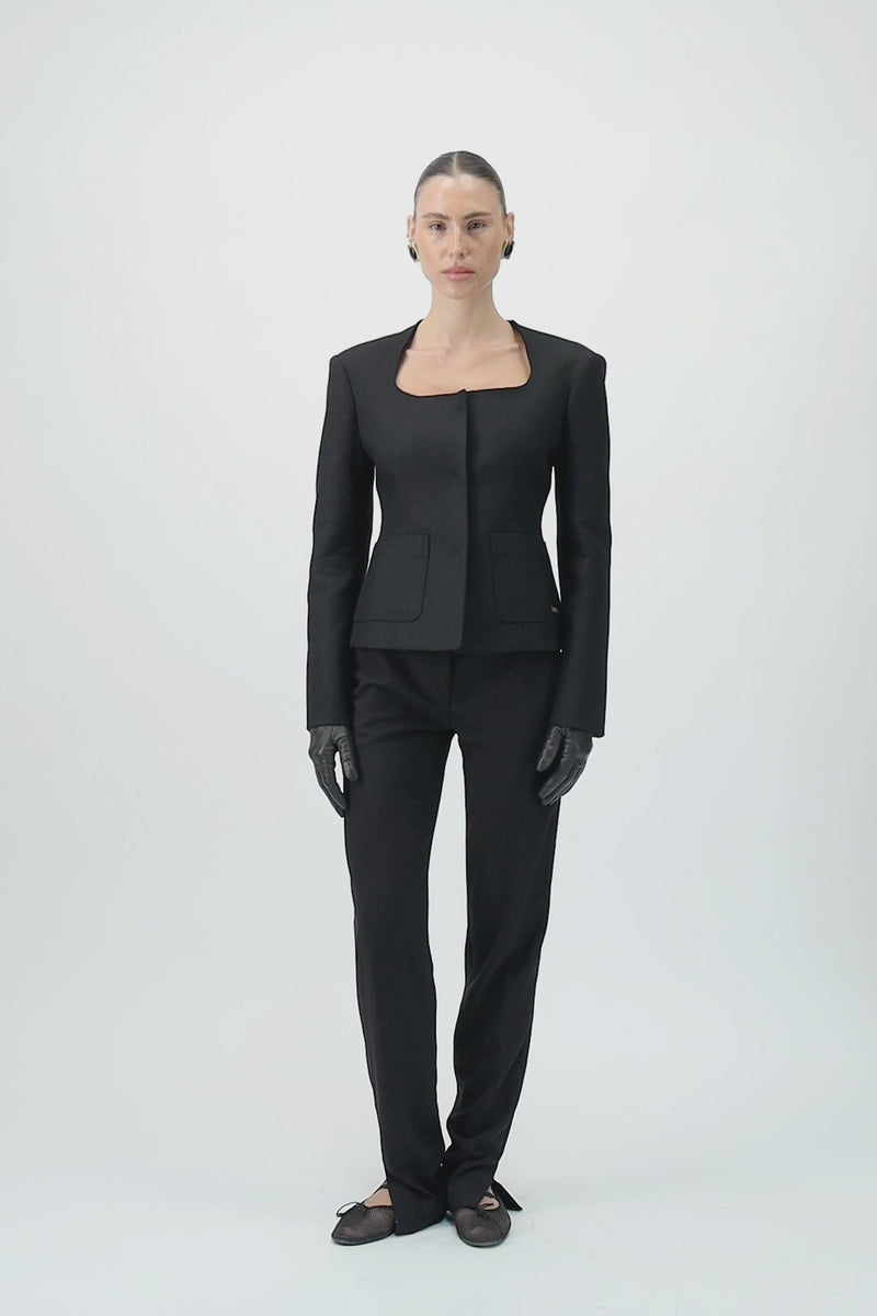 Structured Wool-Blend Jacket