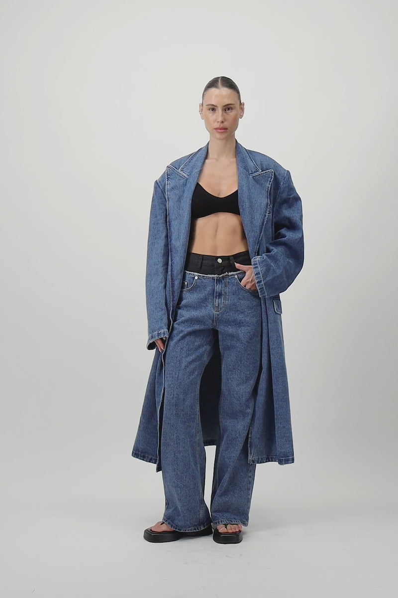 Two-Tone Denim Jeans