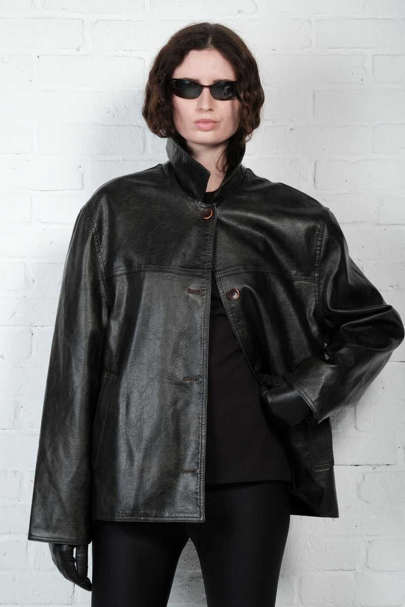 Relaxed Leather Jacket - AFTERHOURS