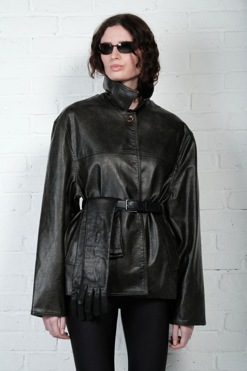 Relaxed Leather Jacket - AFTERHOURS