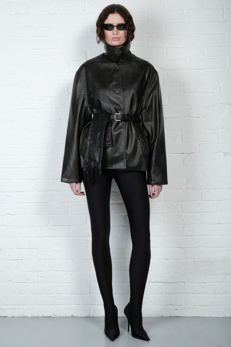 Relaxed Leather Jacket - AFTERHOURS