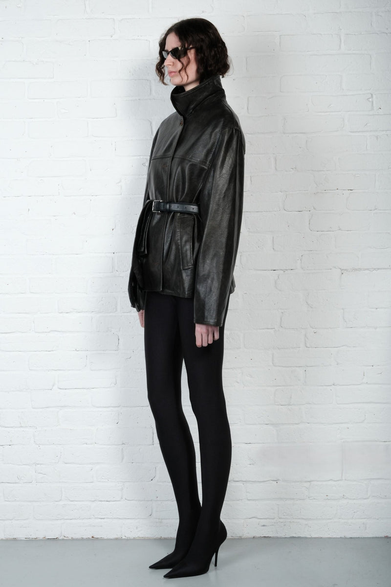 Relaxed Leather Jacket - AFTERHOURS