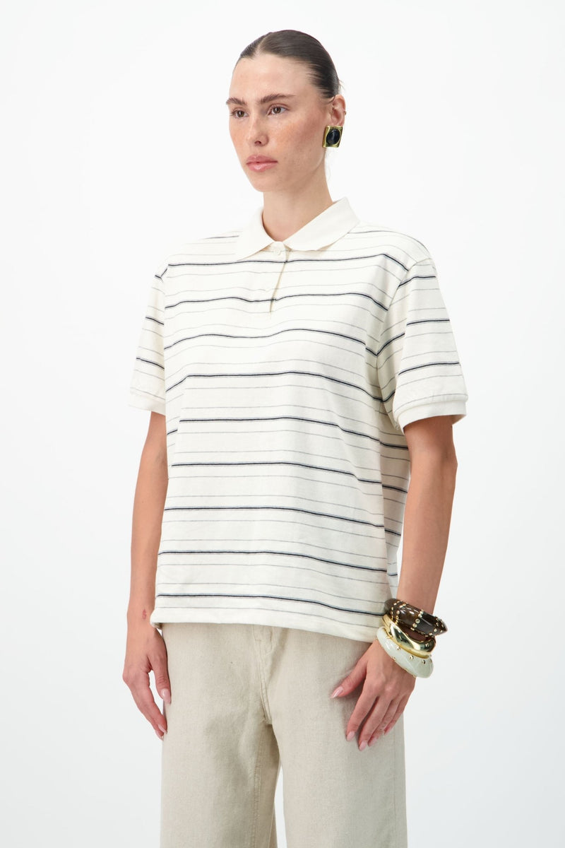 Striped Polo T-Shirt - AFTERHOURS
