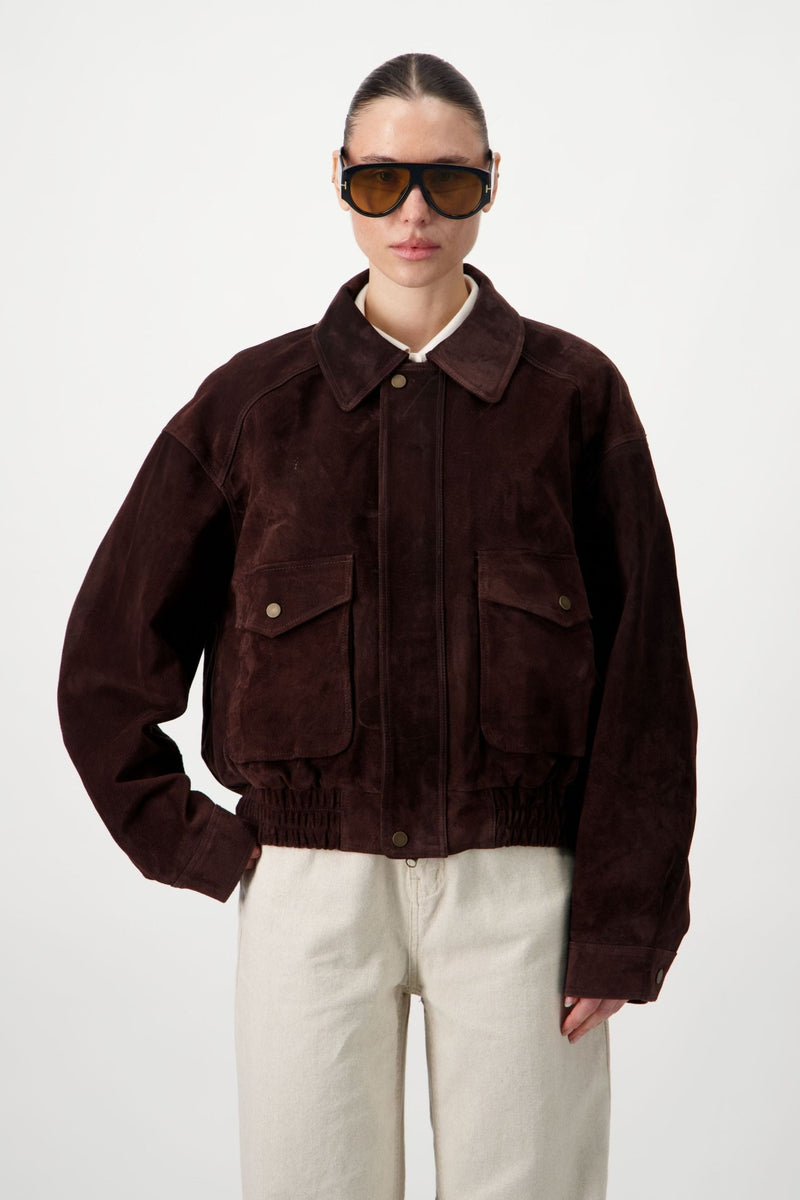 Suede Bomber Jacket - AFTERHOURS