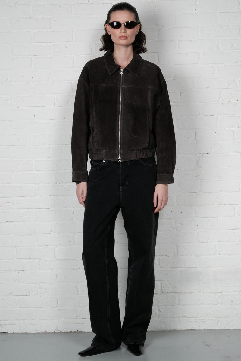 Suede Bomber Jacket - AFTERHOURS
