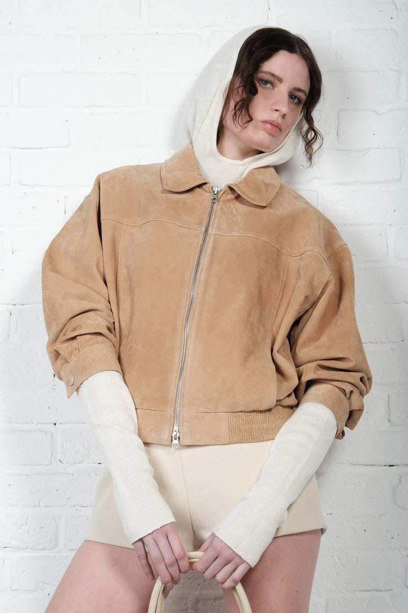 Suede Bomber Jacket - AFTERHOURS