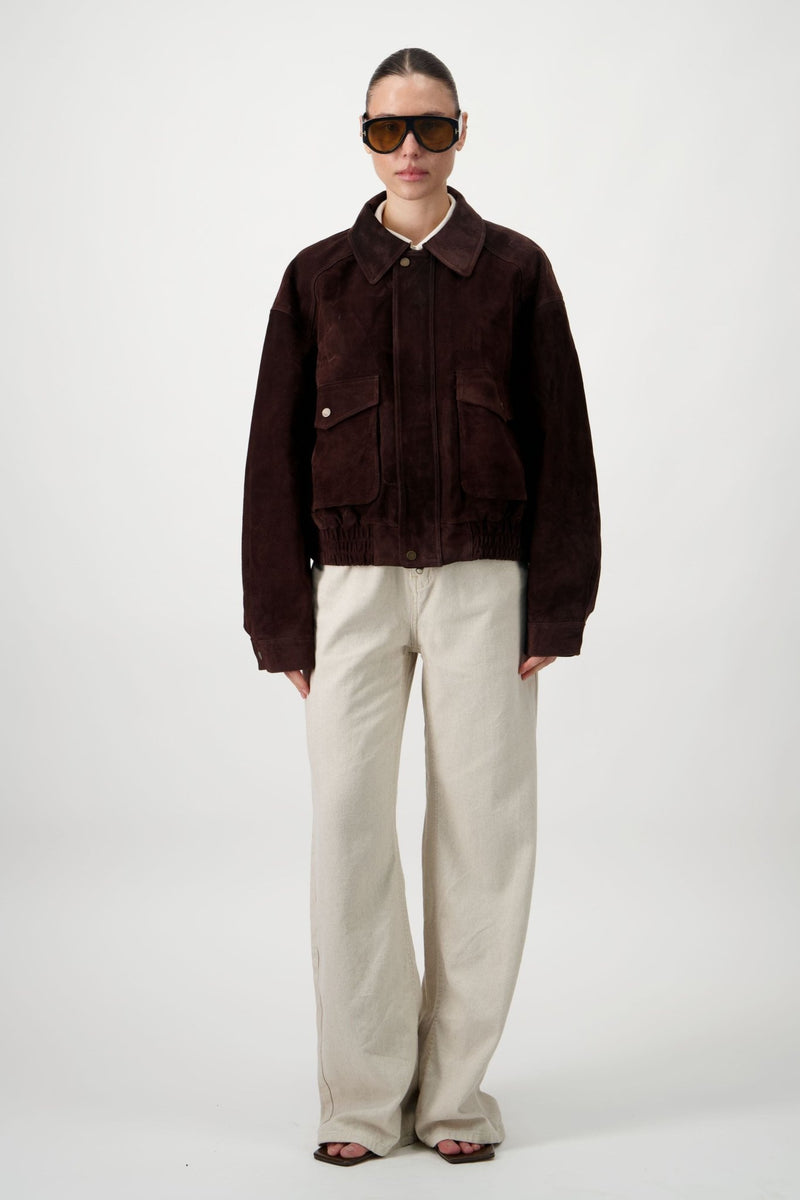 Suede Bomber Jacket - AFTERHOURS