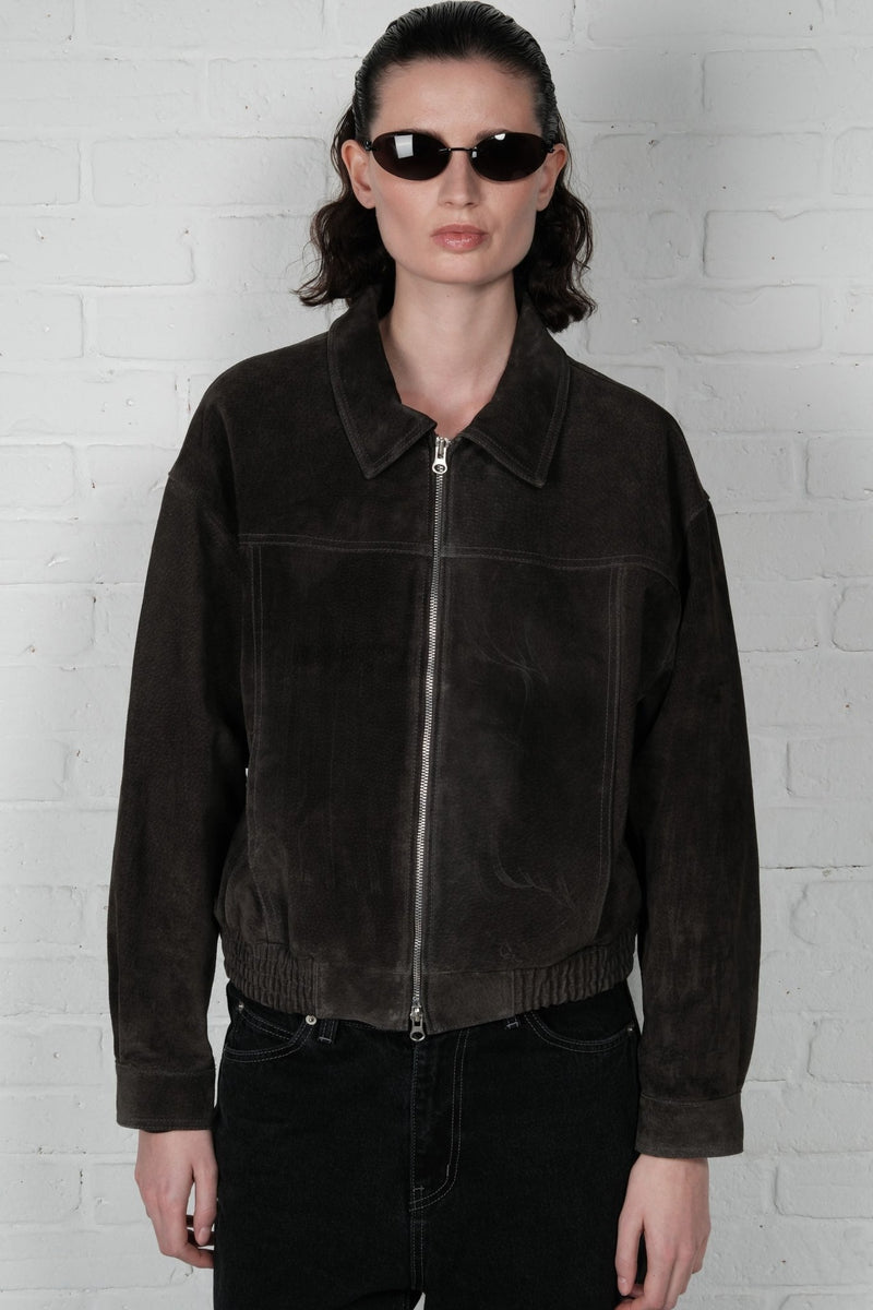 Suede Bomber Jacket - AFTERHOURS
