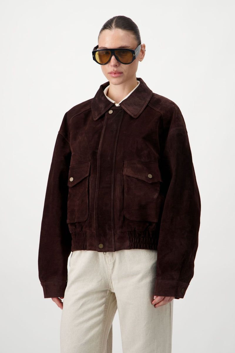 Suede Bomber Jacket - AFTERHOURS