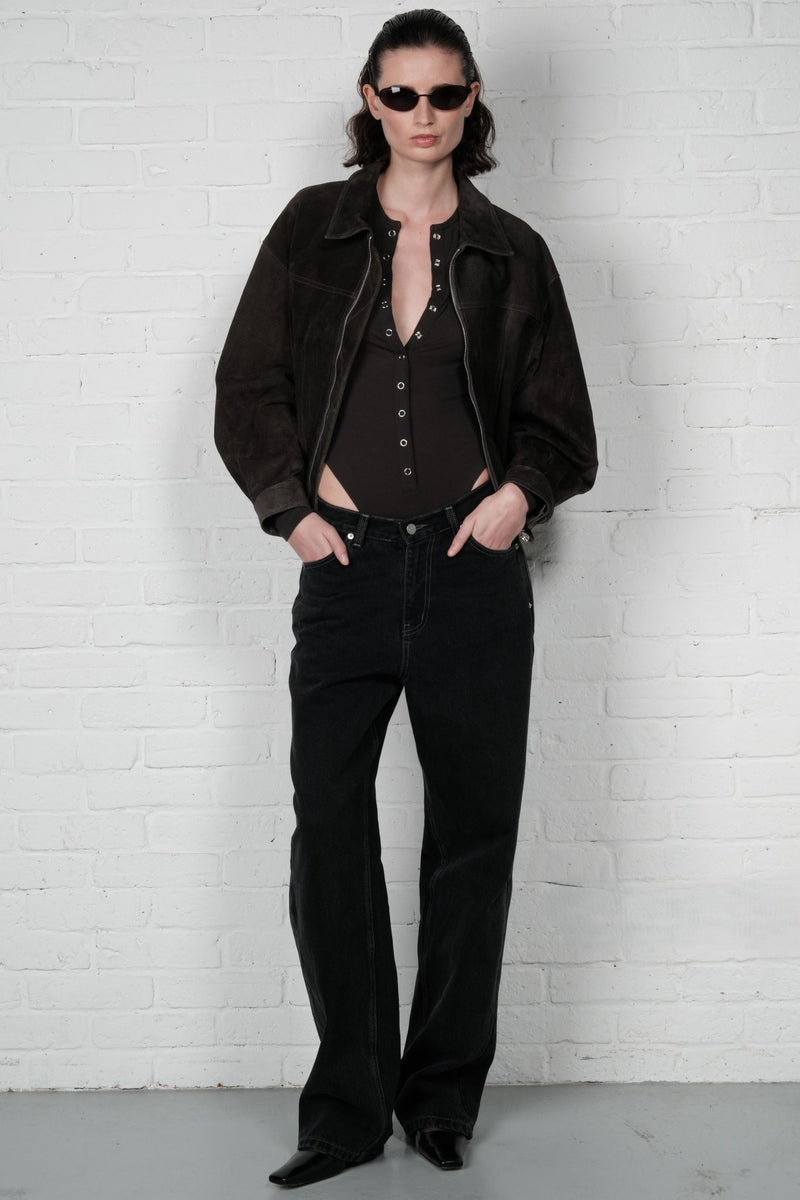 Suede Bomber Jacket - AFTERHOURS