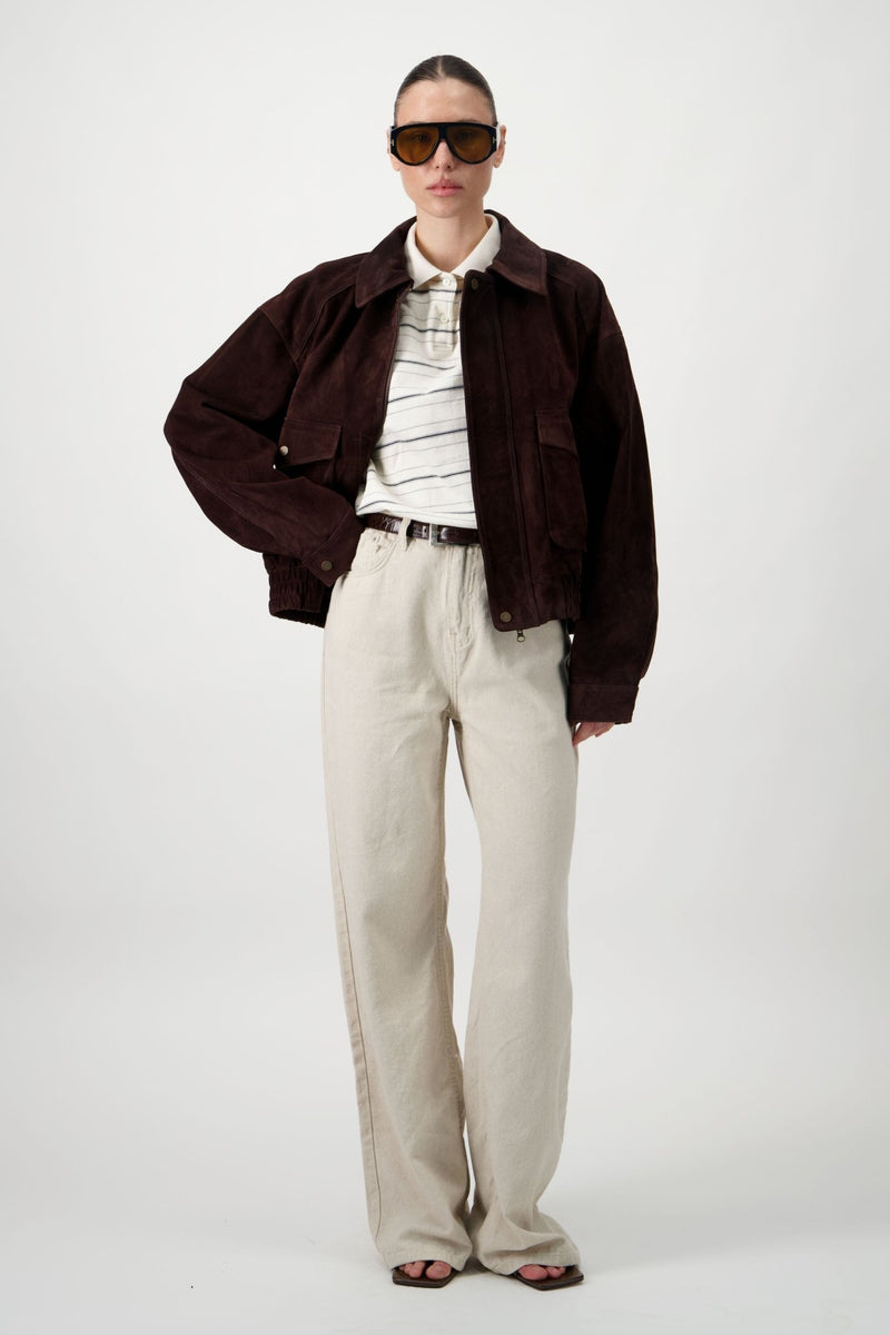 Suede Bomber Jacket - AFTERHOURS