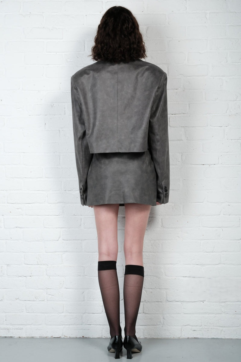Suede Effect Tailored Set - AFTERHOURS