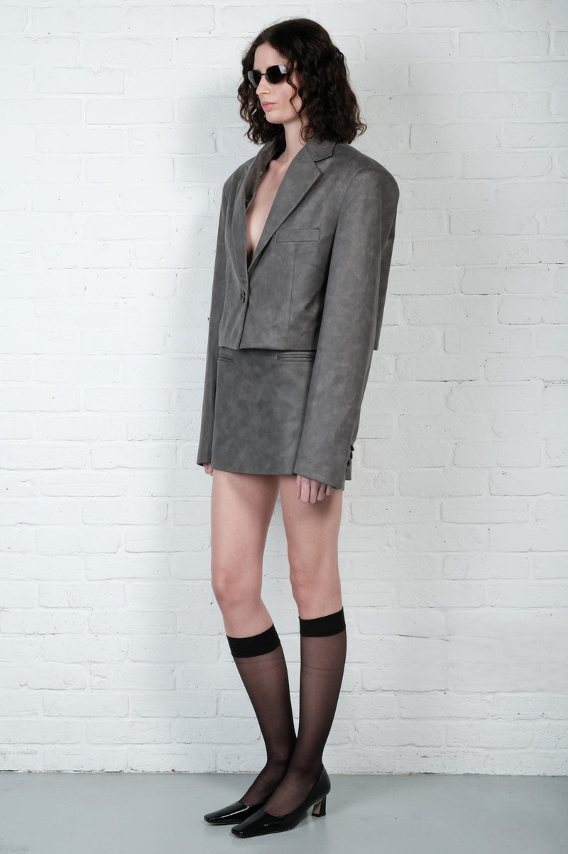 Suede Effect Tailored Set - AFTERHOURS