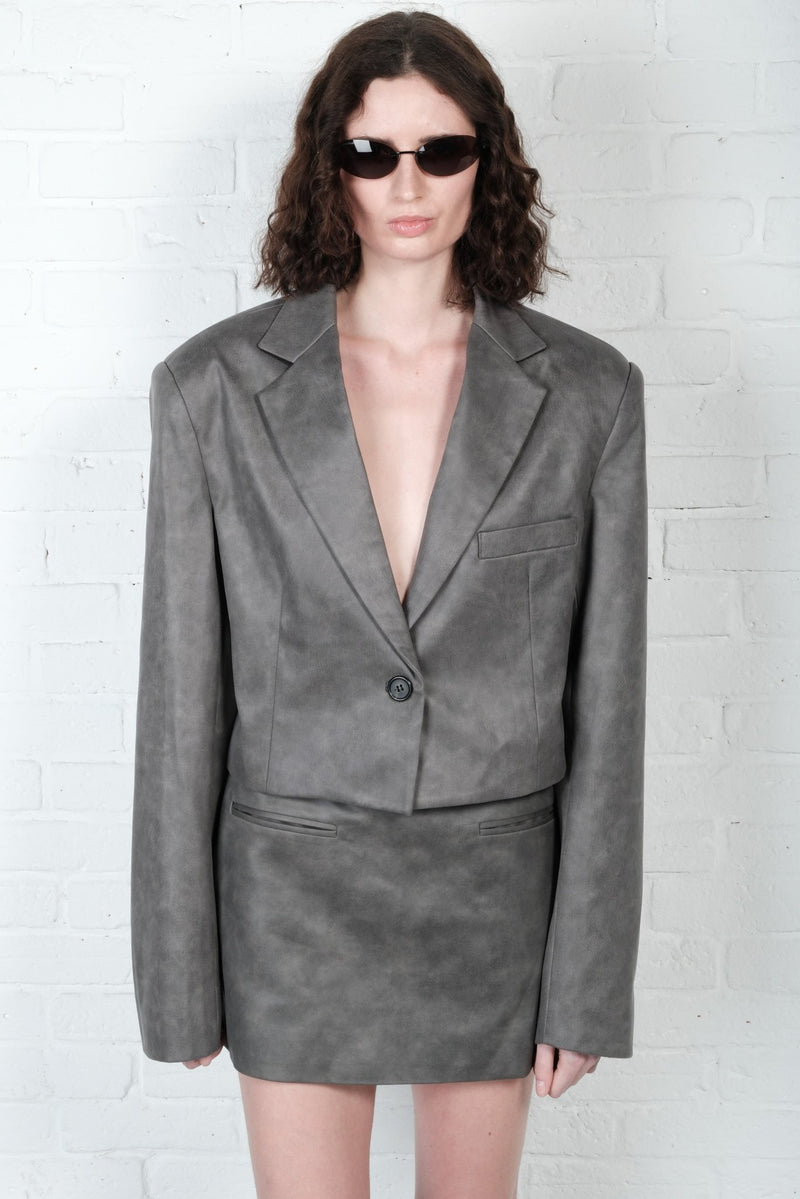 Suede Effect Tailored Set - AFTERHOURS