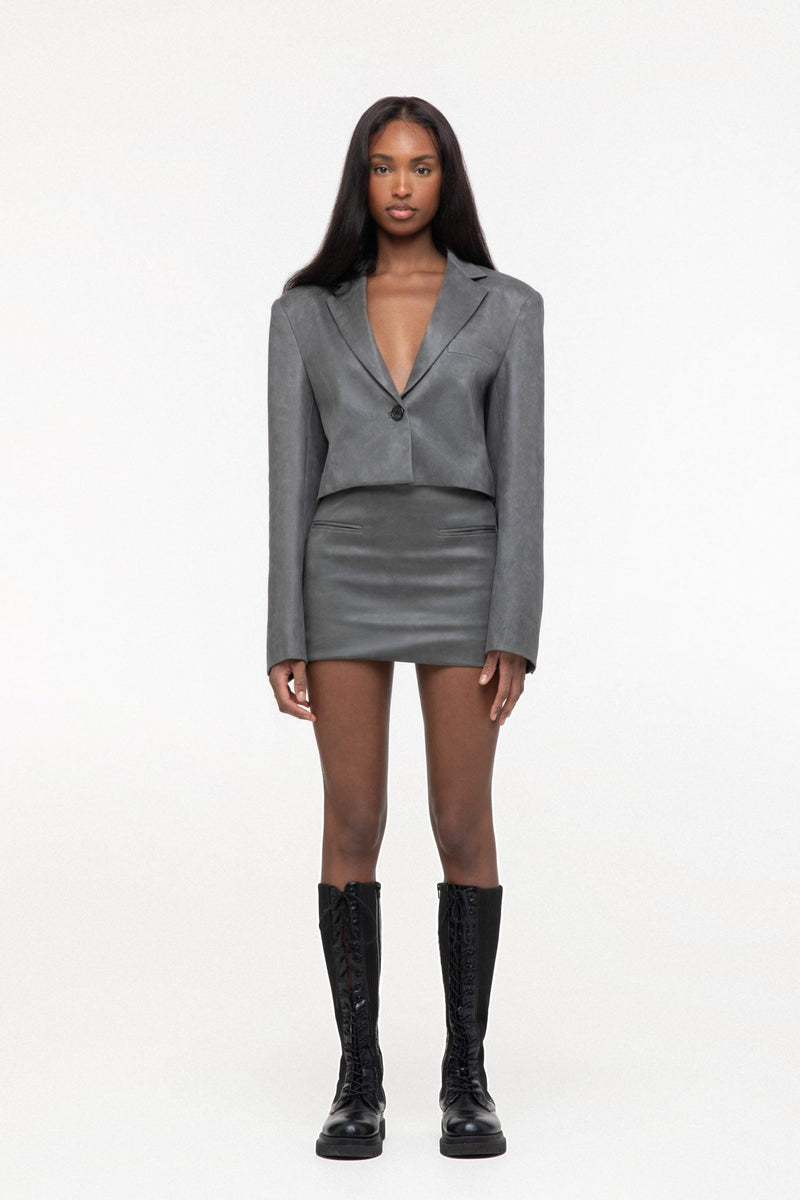 Suede Effect Tailored Set - AFTERHOURS