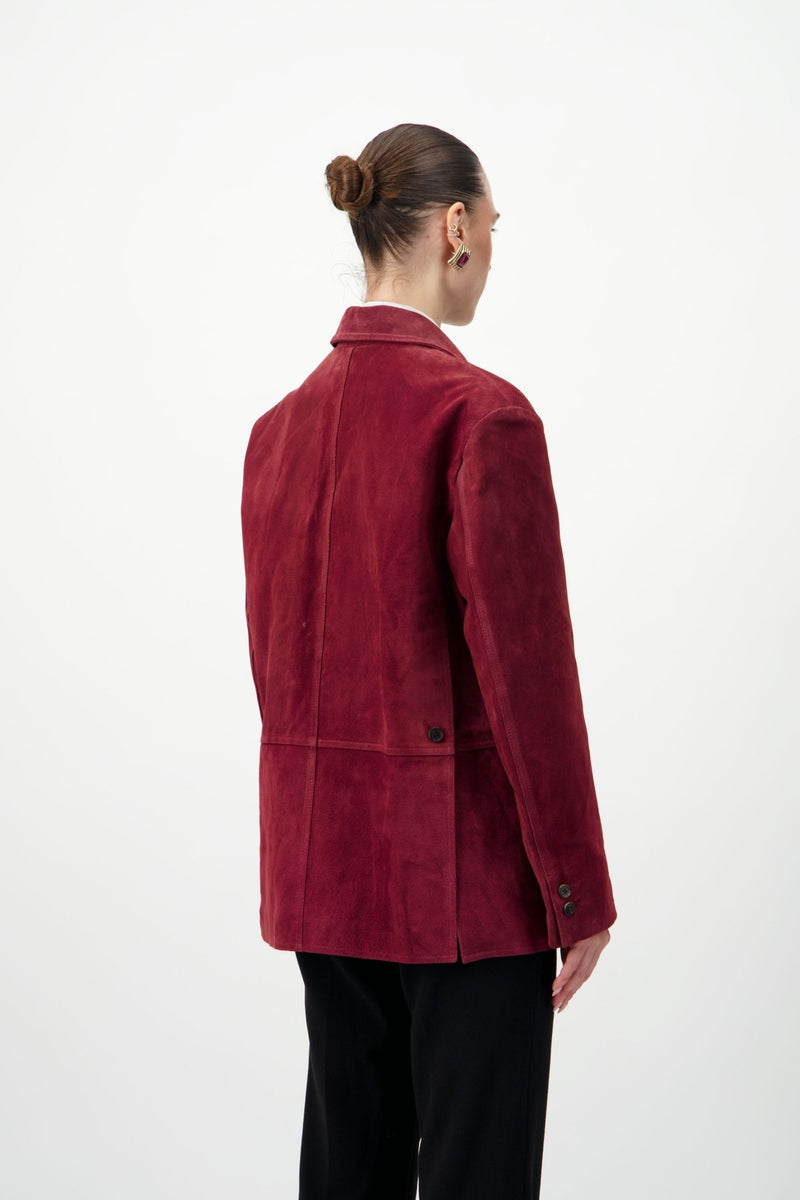 Suede Leather Blazer - AFTERHOURS