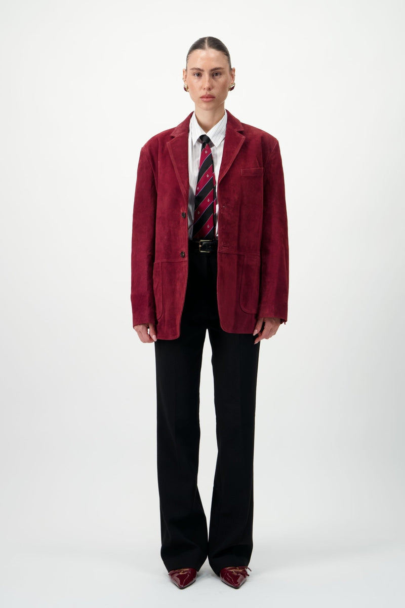 Suede Leather Blazer - AFTERHOURS