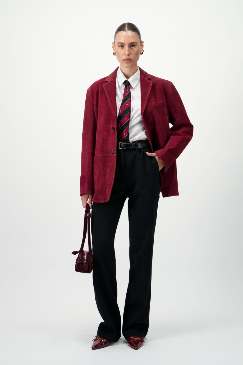 Suede Leather Blazer - AFTERHOURS