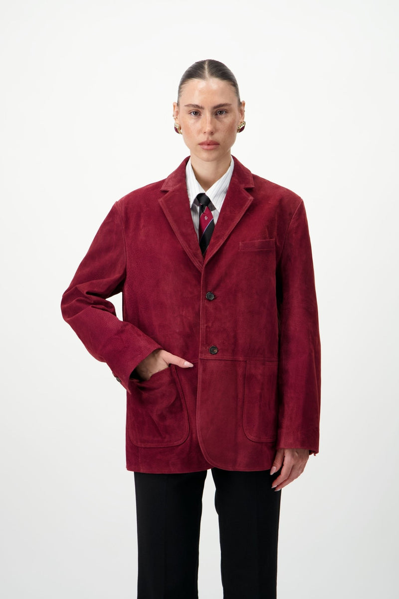 Suede Leather Blazer - AFTERHOURS