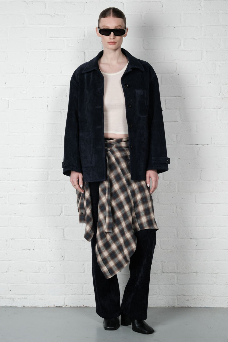 Suede Leather Blazer - AFTERHOURS