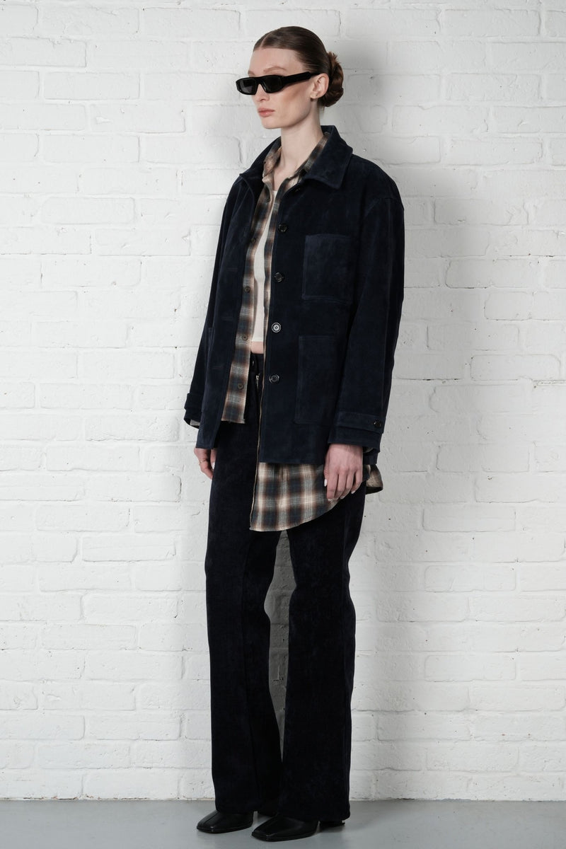 Suede Leather Blazer - AFTERHOURS