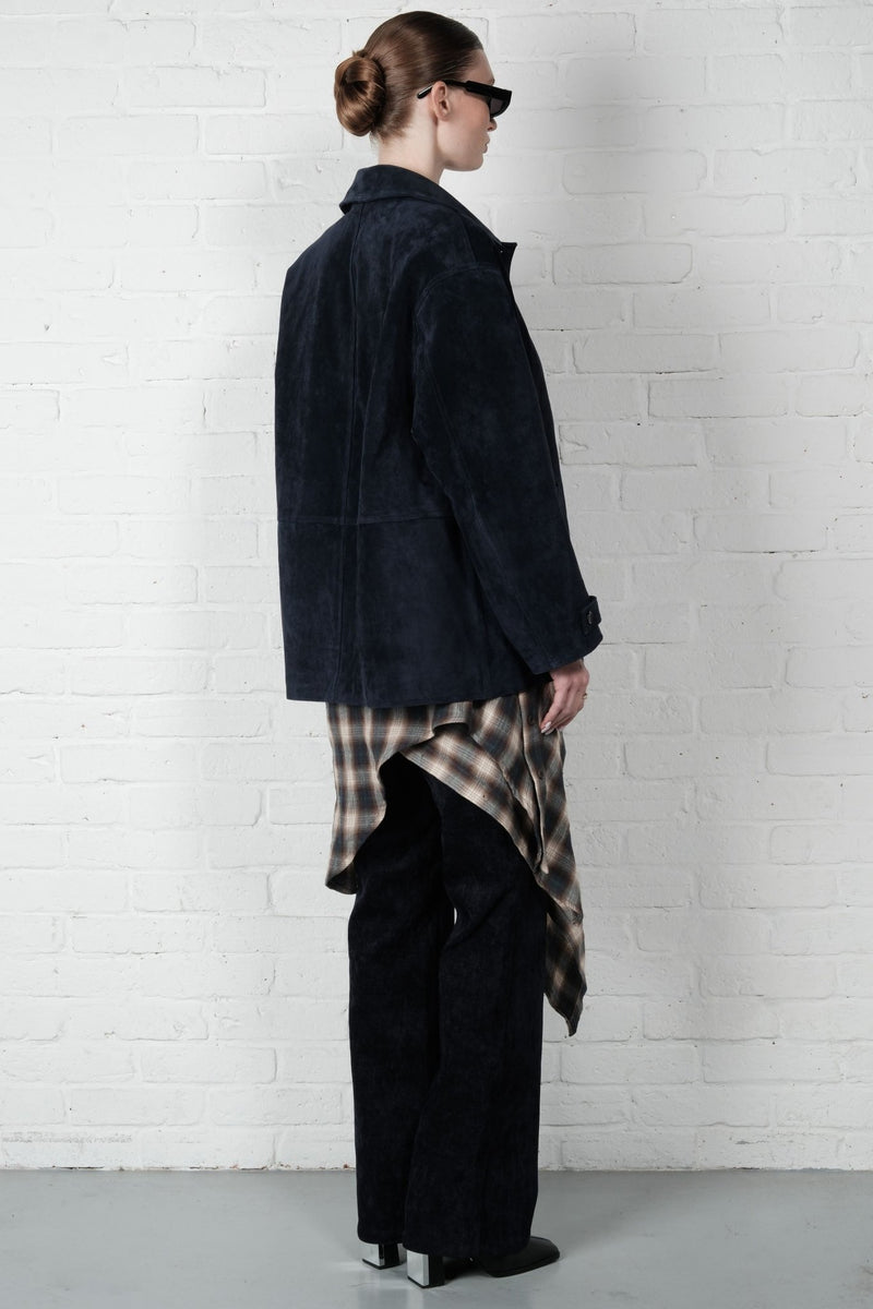 Suede Leather Blazer - AFTERHOURS