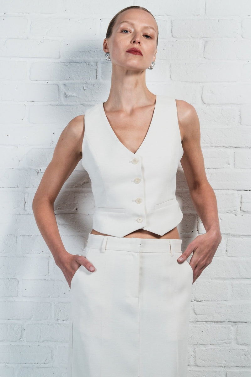 Tailored Linen Vest - AFTERHOURS