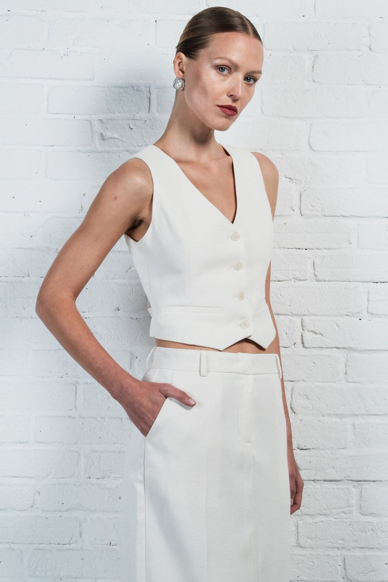 Tailored Linen Vest - AFTERHOURS