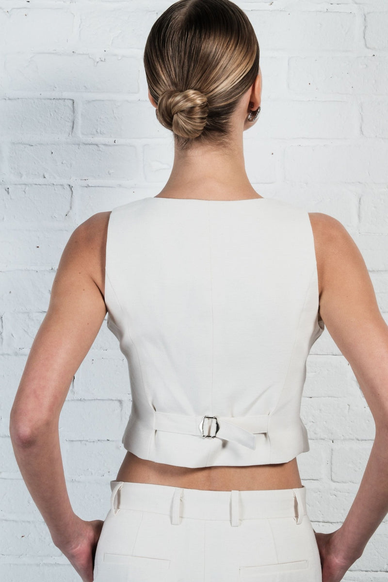 Tailored Linen Vest - AFTERHOURS