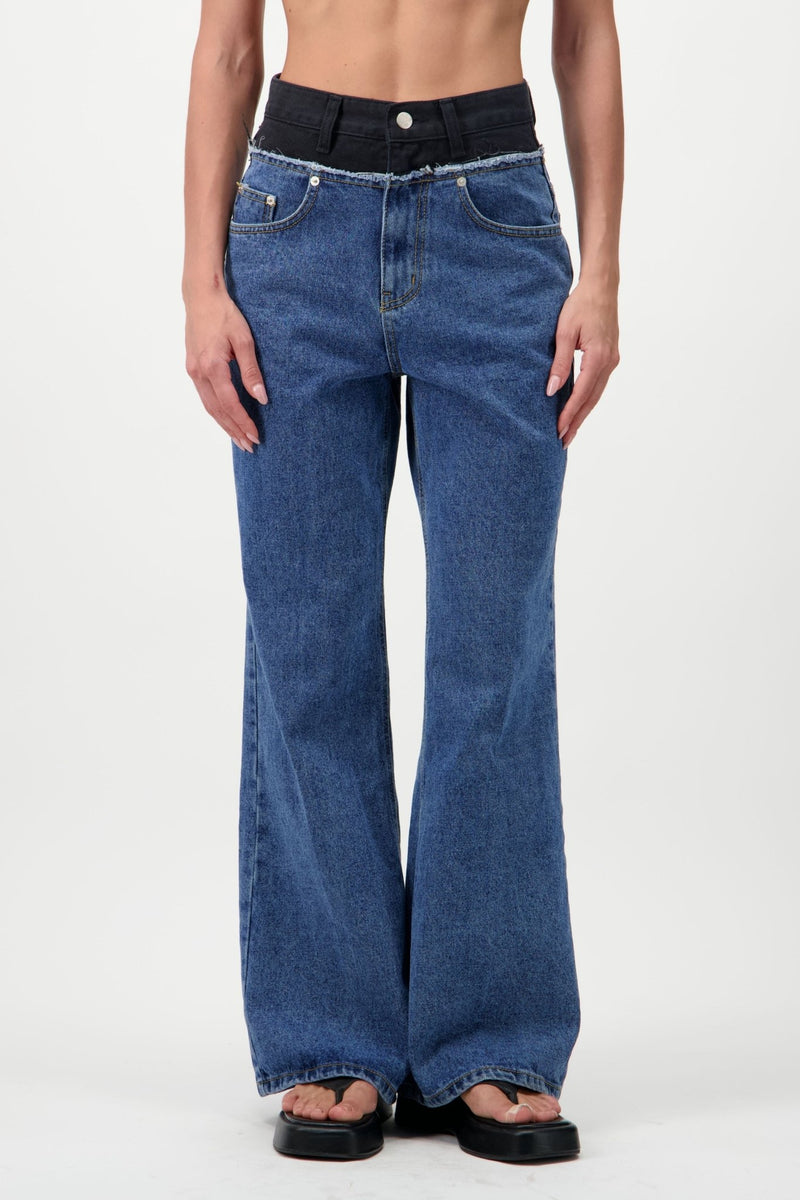 Two-Tone Denim Jeans - AFTERHOURS