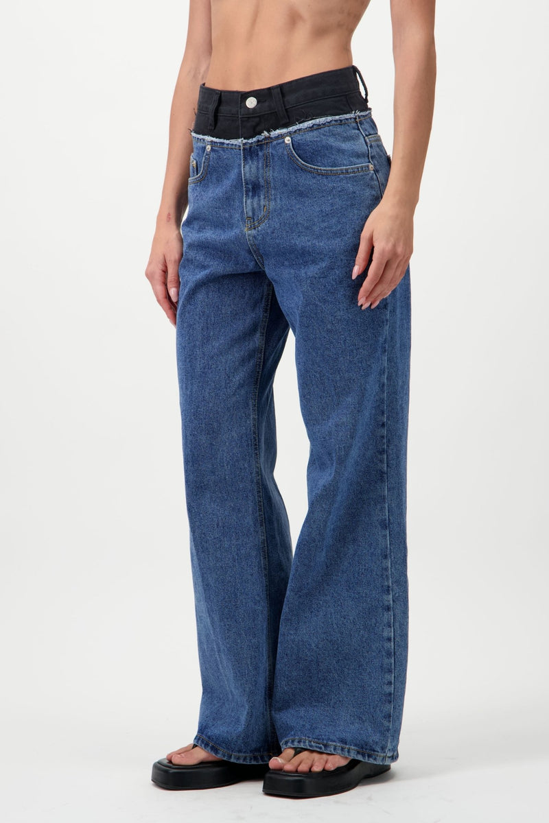 Two-Tone Denim Jeans - AFTERHOURS