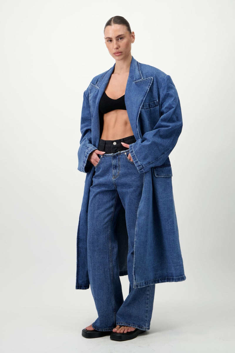 Two-Tone Denim Jeans - AFTERHOURS