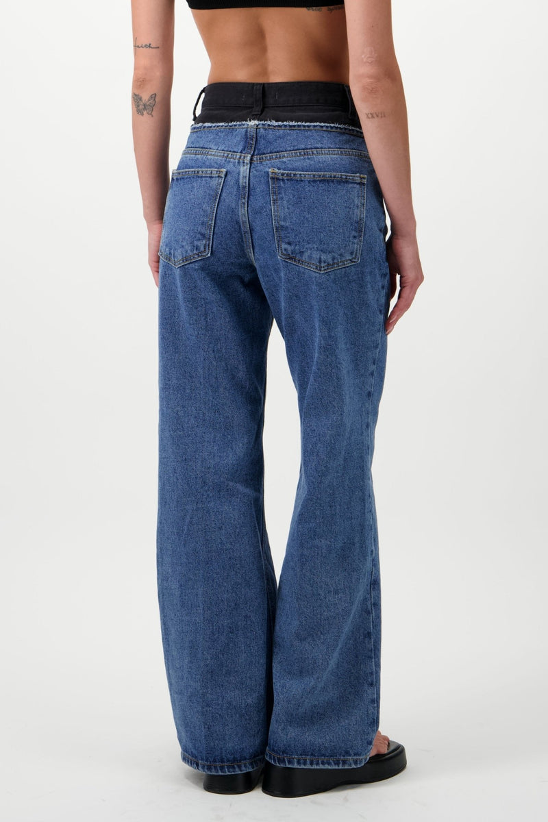 Two-Tone Denim Jeans - AFTERHOURS