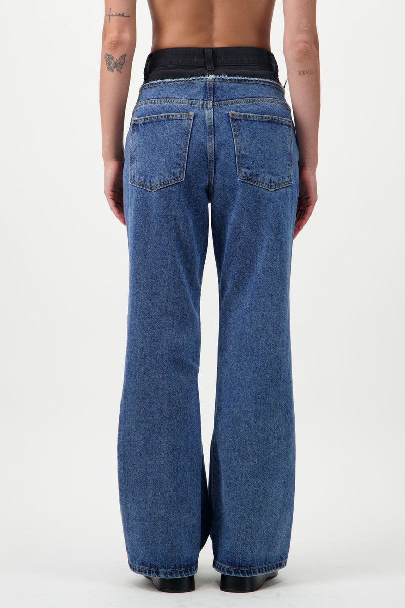 Two-Tone Denim Jeans - AFTERHOURS