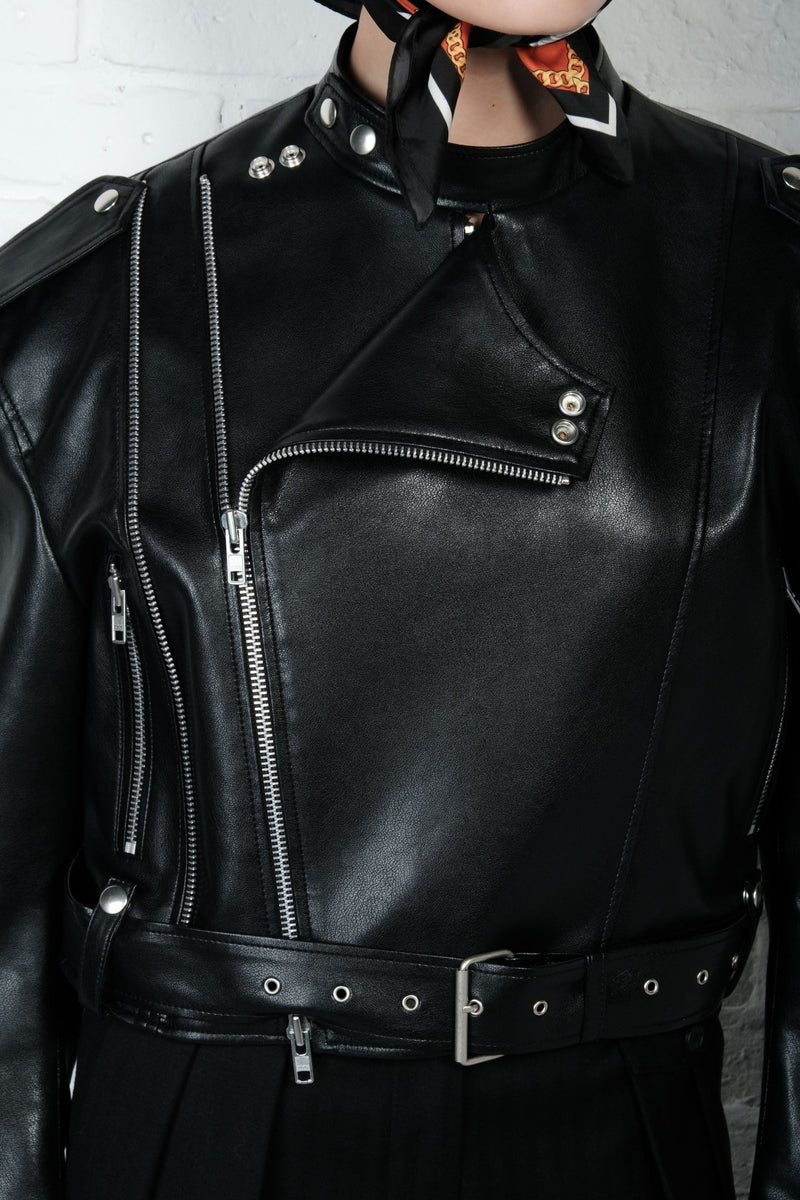 Vegan Leather Biker Jacket - AFTERHOURS