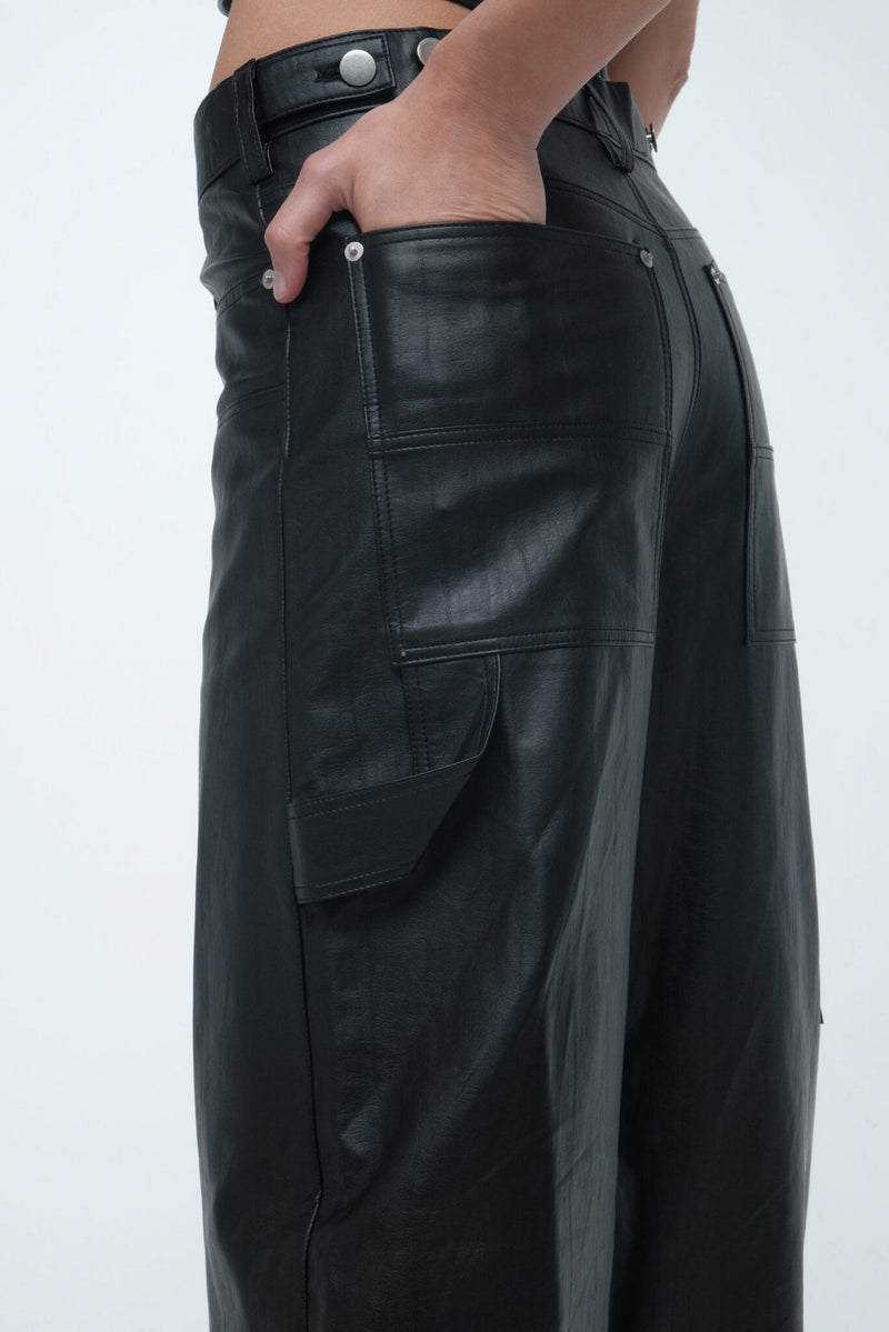 Vegan Leather Trousers - AFTERHOURS
