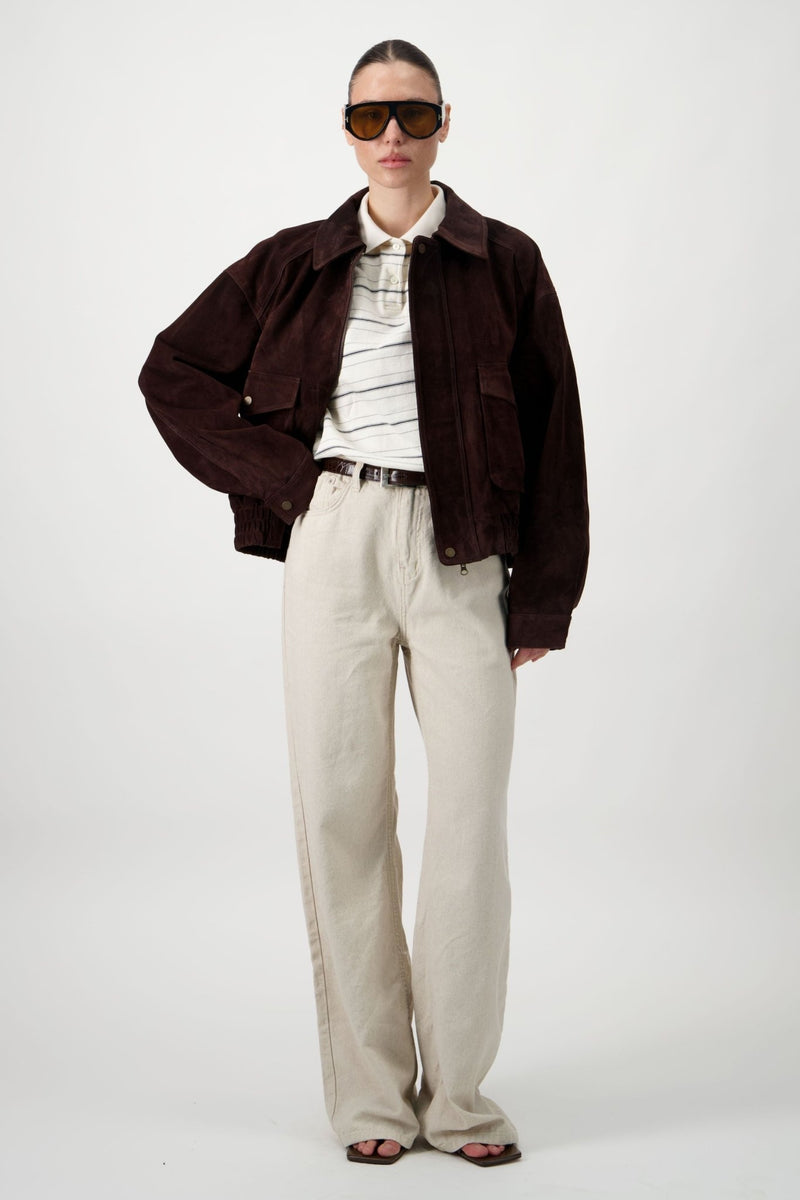 Wide-Leg Linen Denim Pants - AFTERHOURS