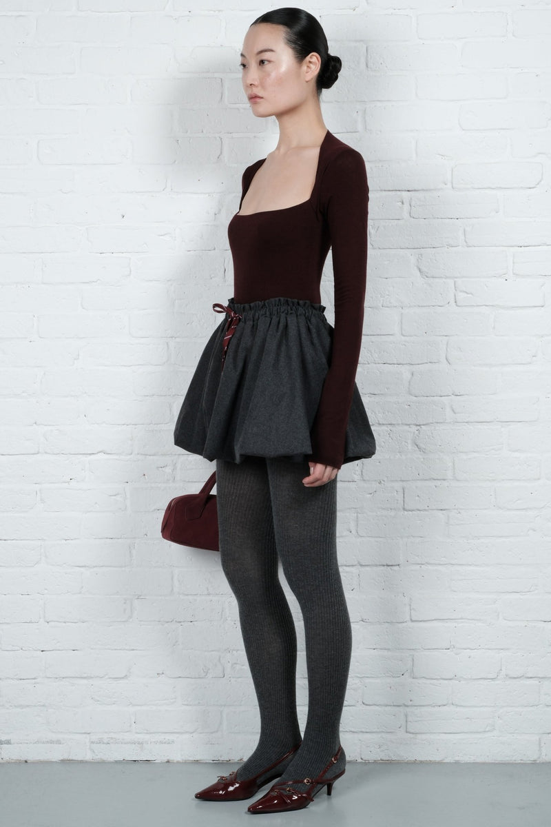 Wool Balloon Mini Skirt - AFTERHOURS
