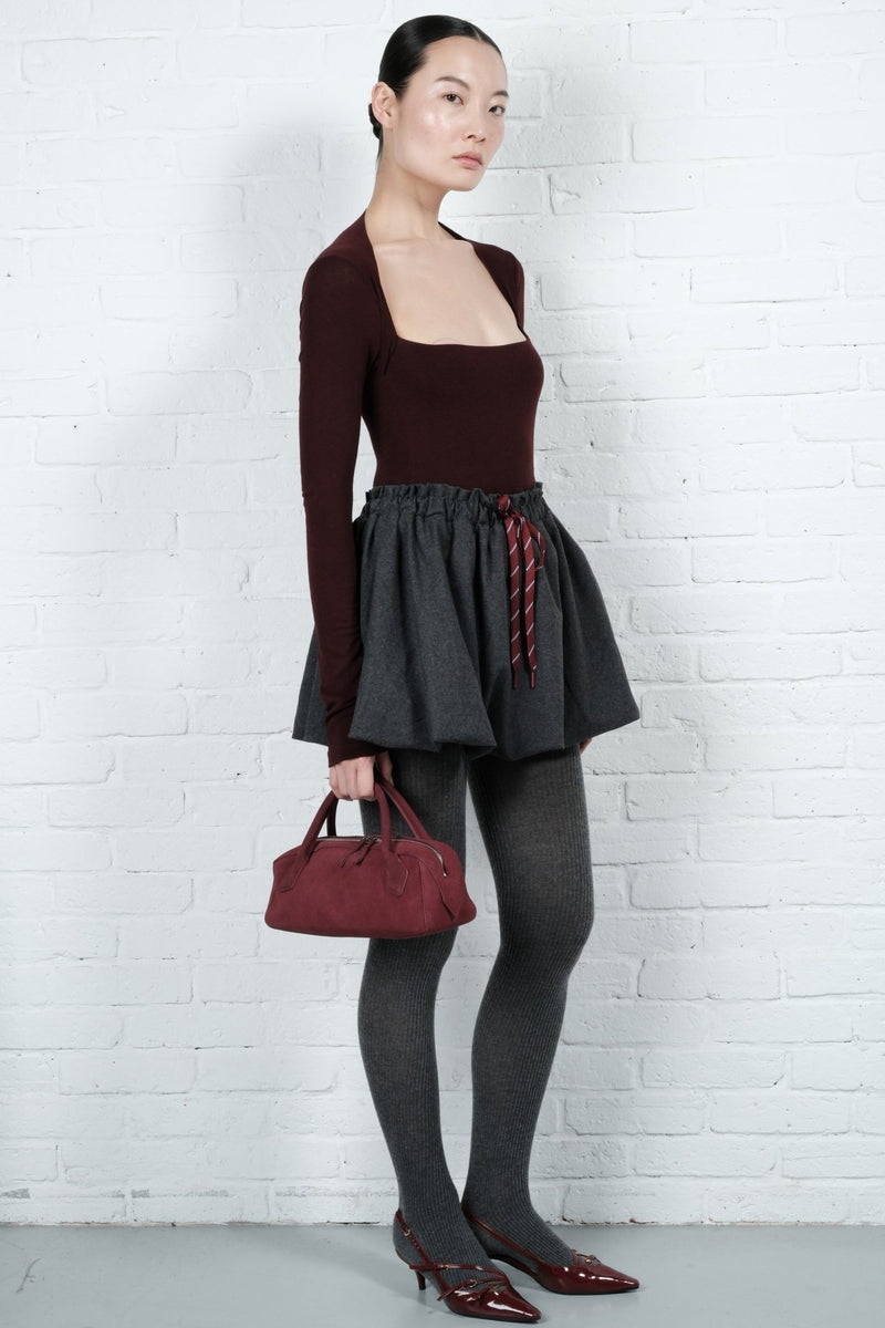 Wool Balloon Mini Skirt - AFTERHOURS