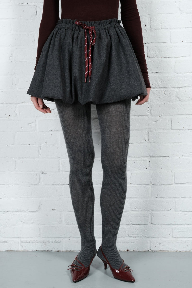 Wool Balloon Mini Skirt - AFTERHOURS