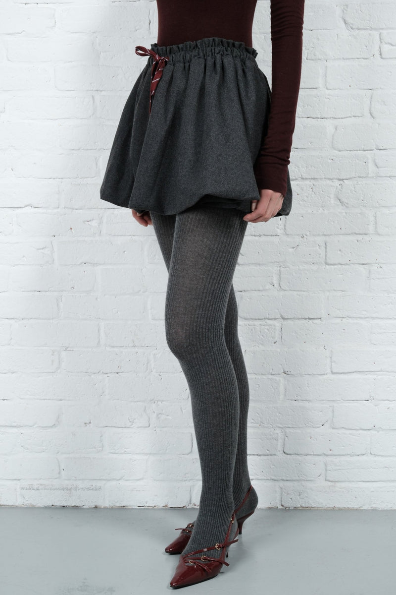 Wool Balloon Mini Skirt - AFTERHOURS