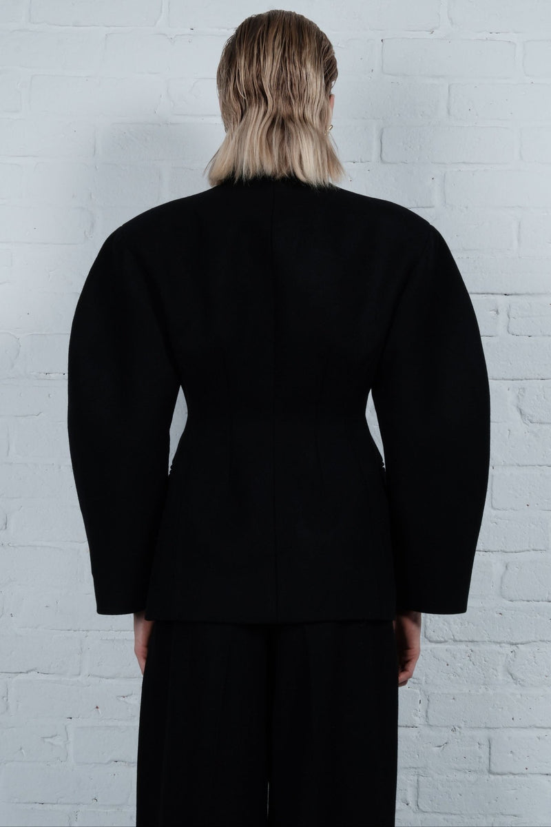 Wool Oval-Silhouette Blazer - AFTERHOURS