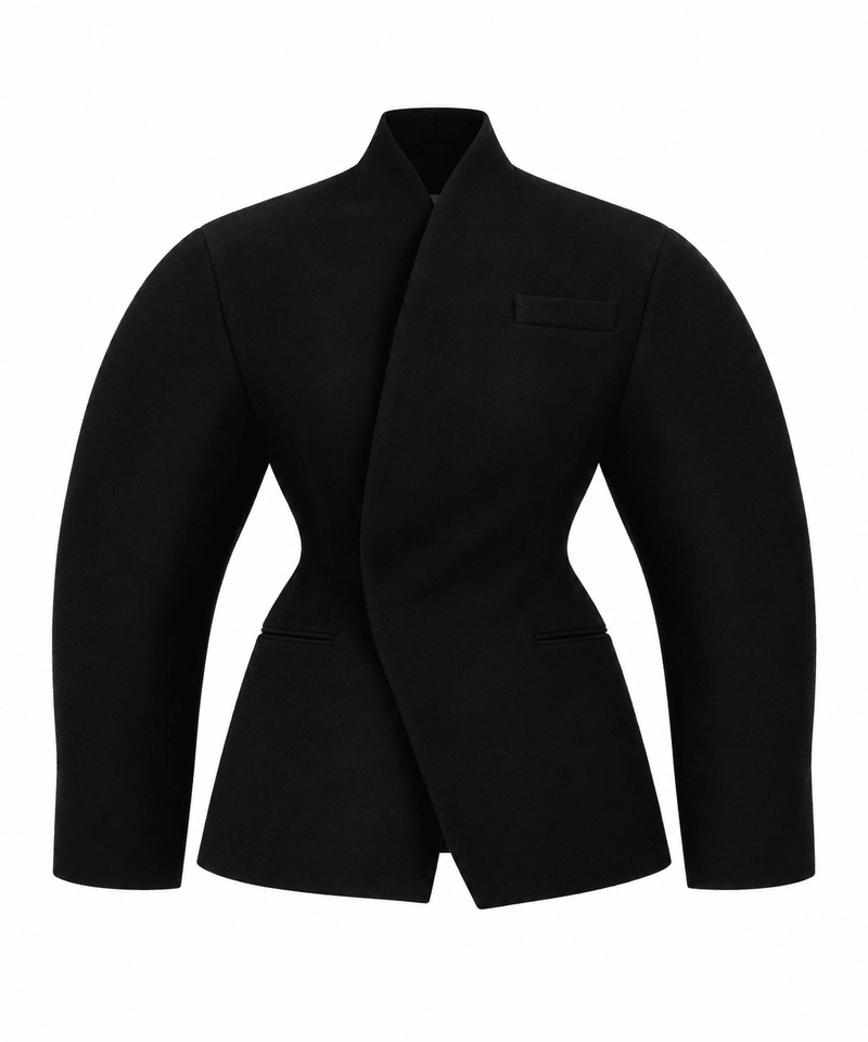 Wool Oval-Silhouette Blazer - AFTERHOURS