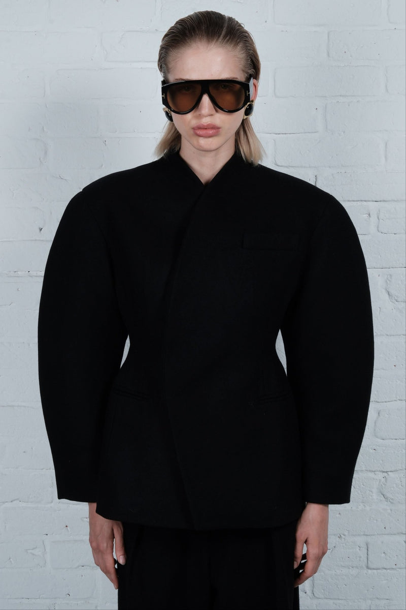 Wool Oval-Silhouette Blazer - AFTERHOURS