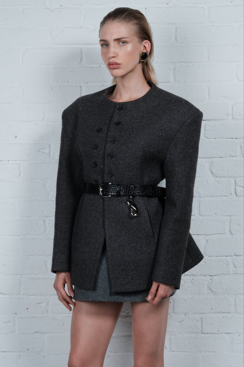 Wool Sculpt Mini Skirt - AFTERHOURS